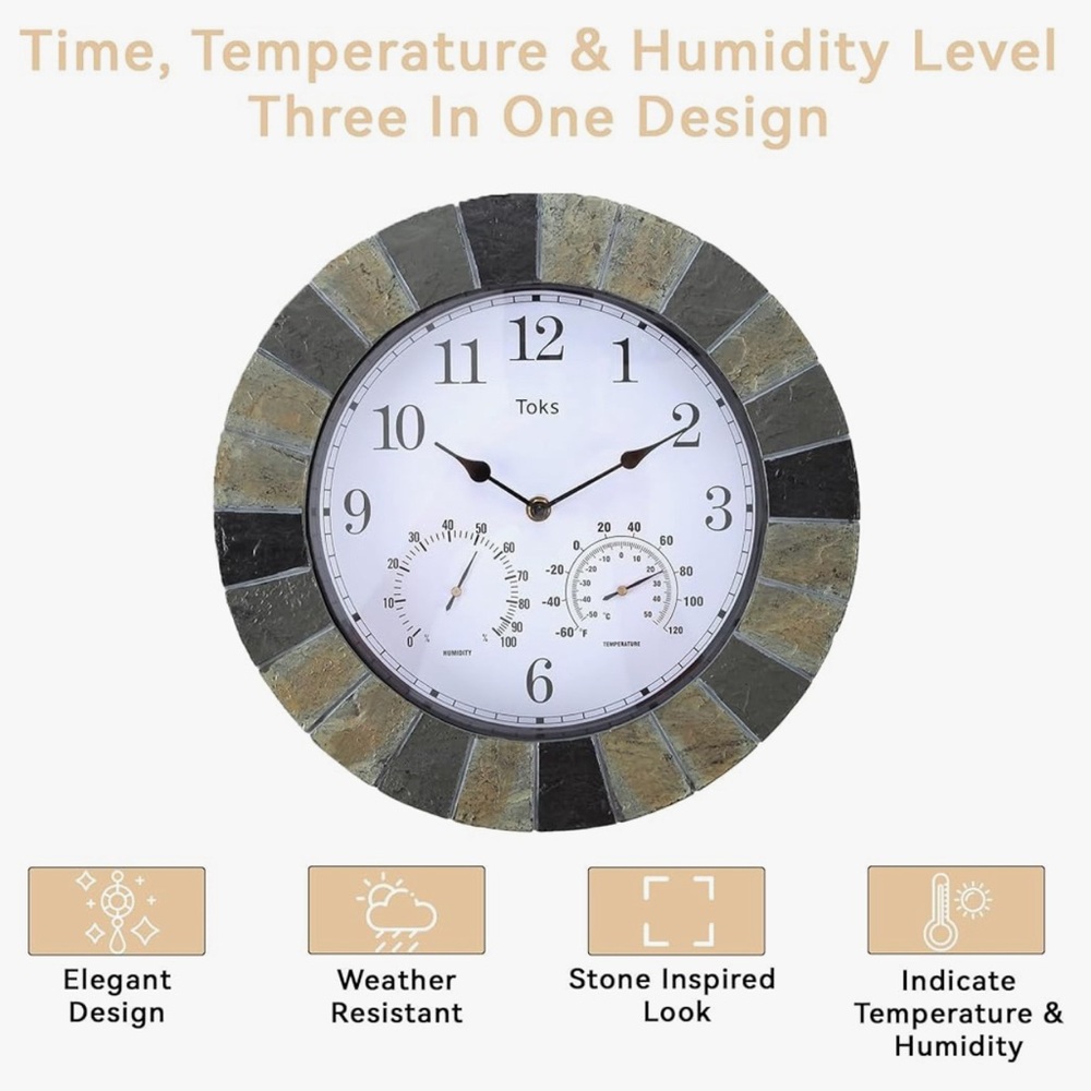 Lily's Home Slate Hanging Wall Clock - Picture 13 of 16